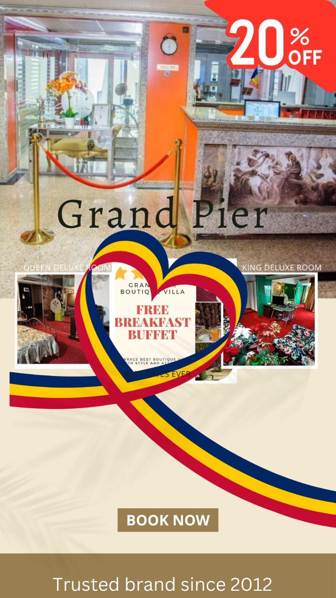 Grand Pier Boutique Luxury King And Queen Deluxe Rooms, With Free Welcome Breakfast For All Stays Up To 4 Nights Bucarest
